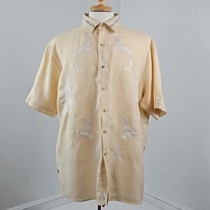 Ecko Unltd Sophisto Linen Hitchcok The Birds Vintage Y2K Shirt | Men's‎ XL
